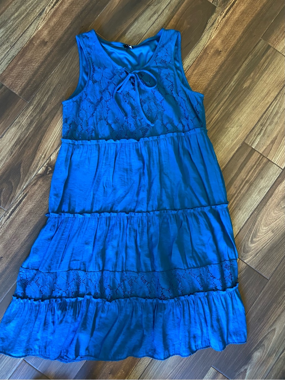 Blue Lace Tiered Dress